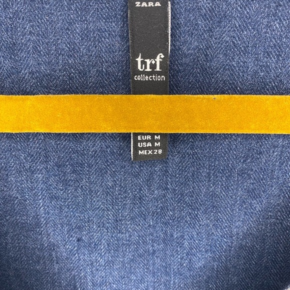 Zara trafaluc denim/blue blouse with floral embroidery - Picture 4 of 8